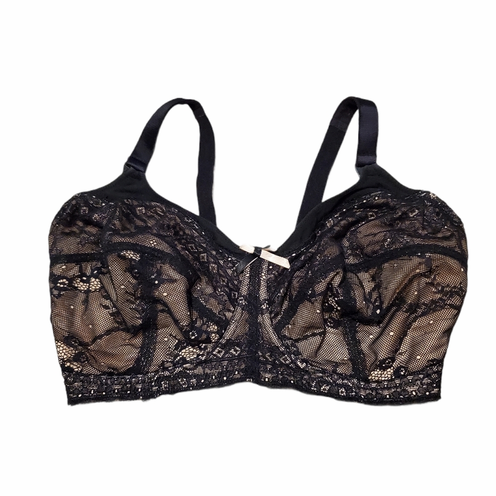 Panache 32K Breast Feeding Nursing Nude Black Lace Bra - Picture 3 of 8